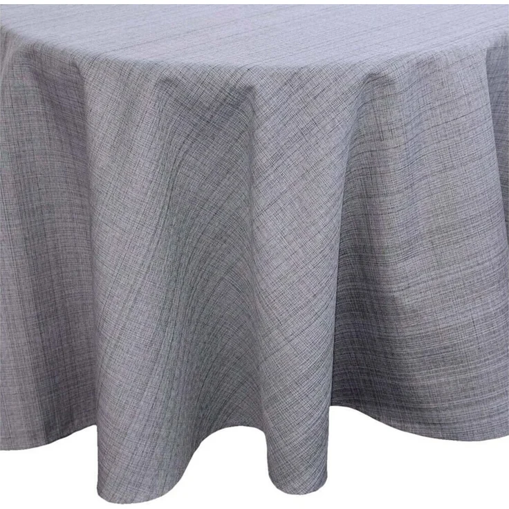matches21 HOME & HOBBY Tischdecke Outdoor Garten-Tischdecke grau rund 145 cm abwaschbar (1-tlg), Modernes wetterfestes Tischtuch für Außenbereich Garten-Tisch – Bild 1