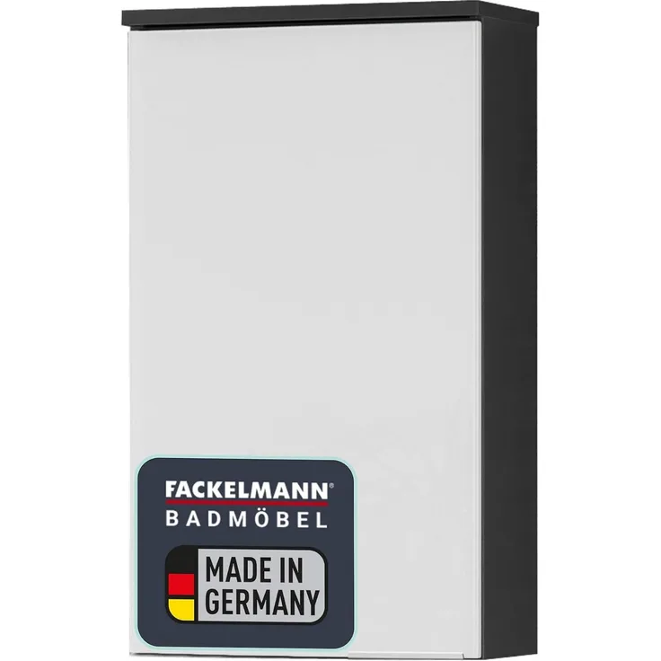 FACKELMANN KARA Hängeschrank 40 cm breit, Weiß/Anthrazit, Türanschlag links
