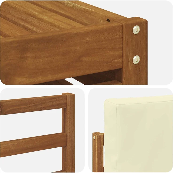 vidaXL Outdoor-Sofagarnitur 8 stk. 8-Sitzer Natur und Creme 3375190 – Bild 8