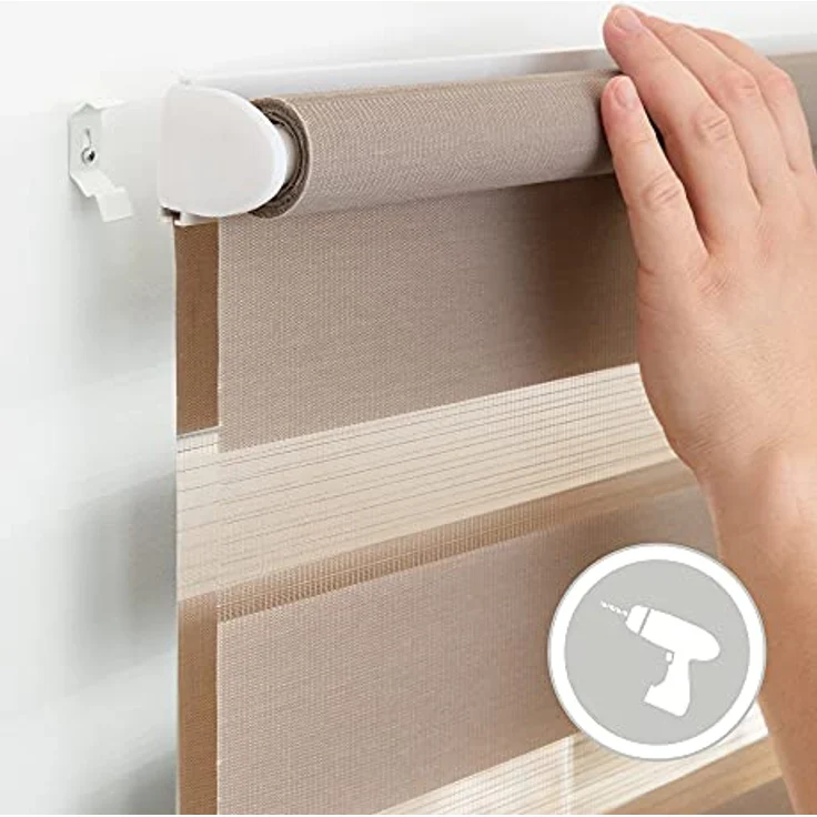 Lichtblick Sonnenschutzsysteme GmbH Doppelrollo Kopenhagen 90 cm x 220 cm (BxL) Taupe modernes Duo Rollo; Klemm- und schraubbar; Lichtdurchlässig und blickdicht – Bild 7
