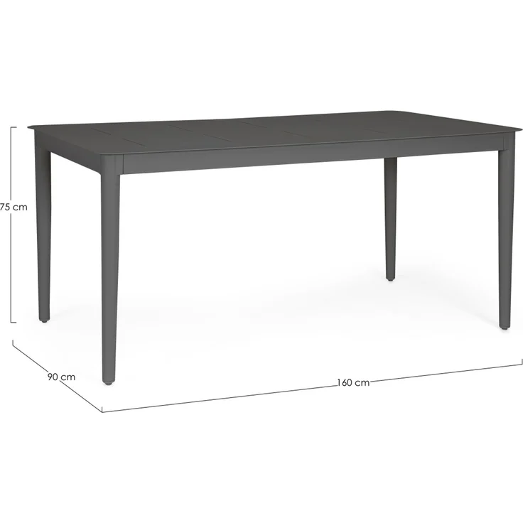 Gartenesstisch Nebula aus Aluminium, modern rechteckig, anthrazit, für 4–6 Personen – Bild 2