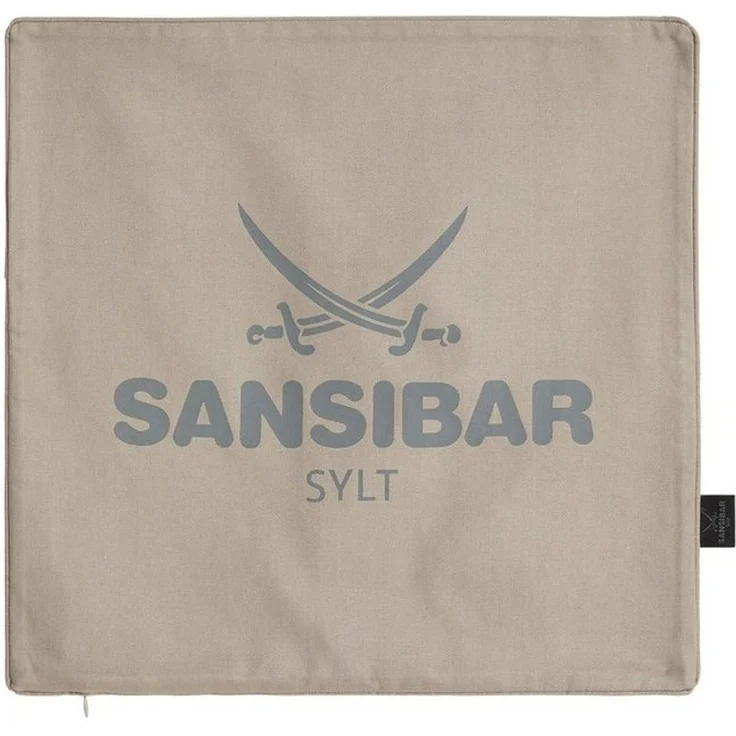 Sansibar Sylt Kissenhülle Kissenbezug Sansibar Sylt Kissenhülle, Sansibar Logo Druck, 45x45 cm, mit Logo-Schriftzug, mit verdecktem Reißverschluss