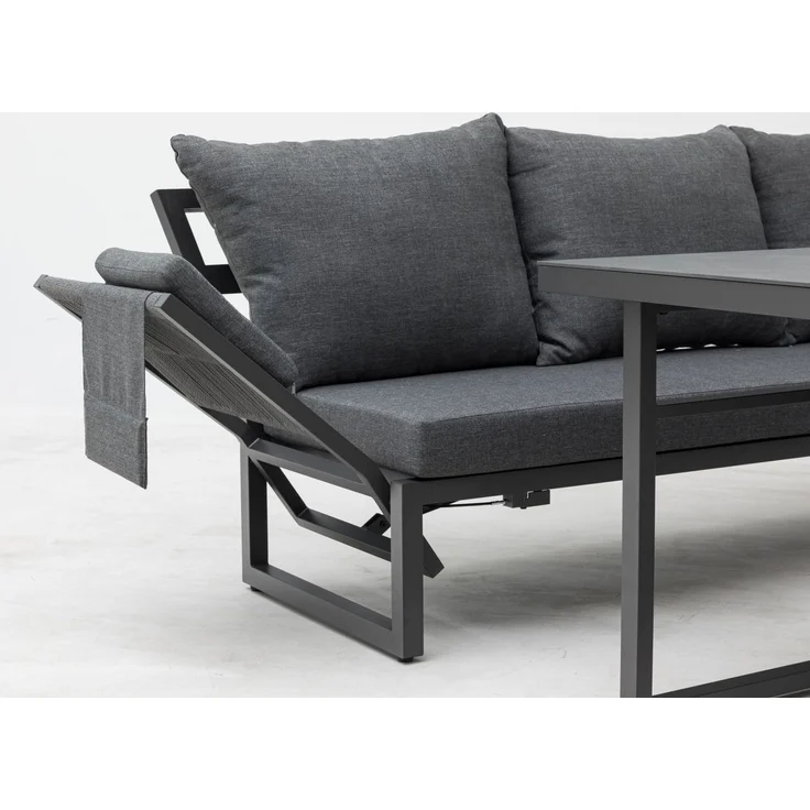 Gardissimo SAN REMO Ecklounge Gartenmöbel Sitzgruppe Sintered-Stone anthrazit – Bild 9