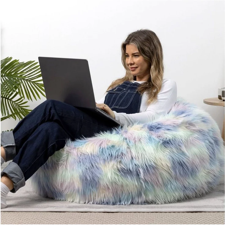 icon Sitzsack Klassischer Sitzsack Flauschig aus Kunstfell, 85x50cm, Made in Germany, für Erwachsene & Kinder – Bild 3