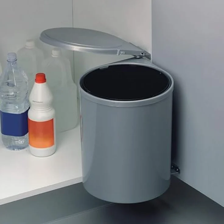emuca 8035821 Abfalleimer 13 Liter ab 40 cm Schrankbreite, Kunststoff grau – Bild 9