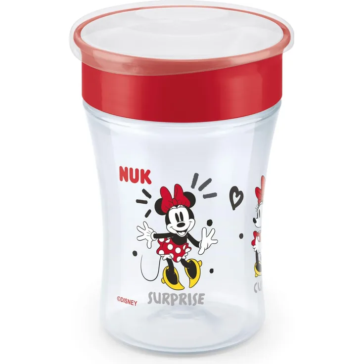 NUK Magic Cup Trinklernbecher | 8+ Monate | 230 ml | Auslaufsicherer 360°-Trinkrand zum Trinken von allen Seiten | Auswaschbar | Disney Minnie Maus