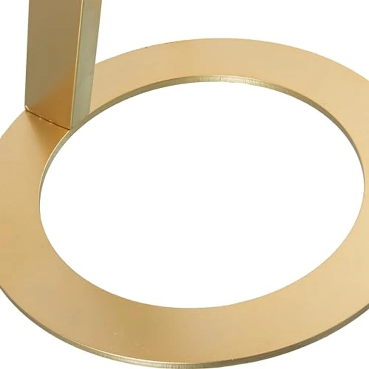 DRW Runder Beistelltisch aus Marmor und Metall in Weiß und Gold, 40x58 cm, 40x58 cm – Bild 4