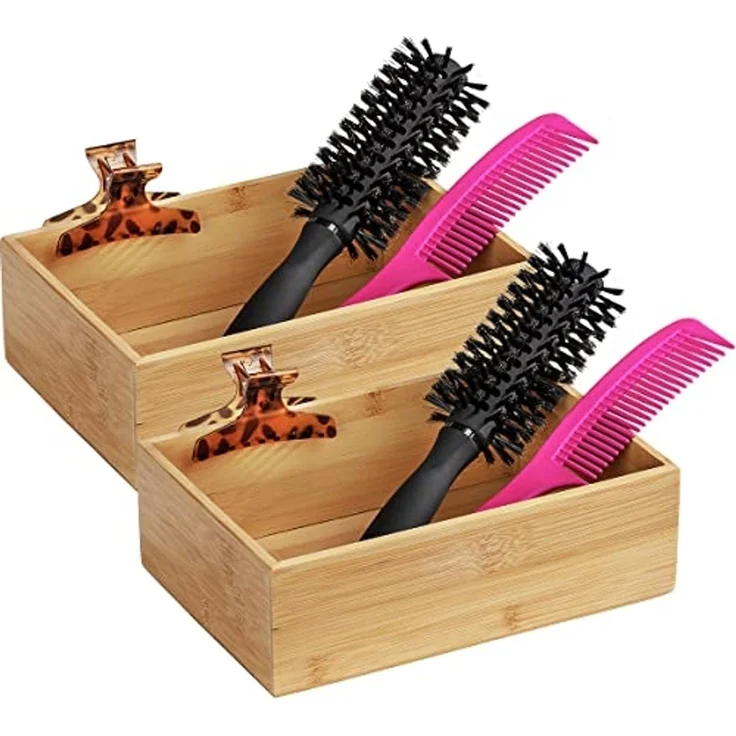 WENKO TERRA Aufbewahrungsbox, 2er Set, Braun, Bambus – Bild 2