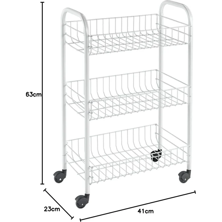 METALTEX 340633014 SIENA Allzweckwagen mit 3 Etagen / Rollregal, Höhe 63 cm – Bild 8