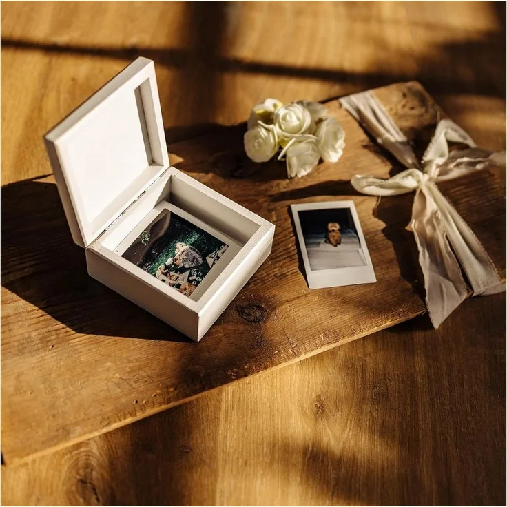 Creative Deco Holzkiste mit Deckel 10x10x5 cm (0,5 cm) Erinnerungsbox Baby, Unbemalt Natur Holzbox klein für Decoupage, Dekoration, Aufbewahrung – Bild 3