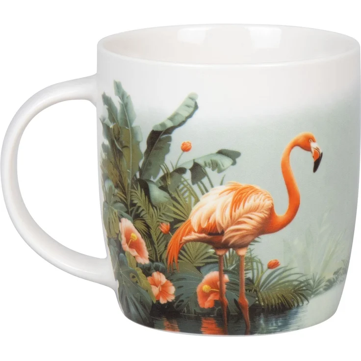 KÖNITZ 1172753059 Becher Jungle Flamingos 390 ml aus Bone China Porzellan / Dschungel Flamingos – Bild 2