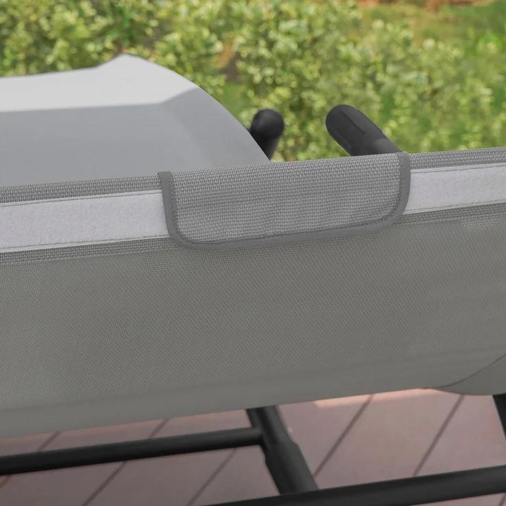 SoBuy OGS50-HG Schaukelliege, Oxford-Gewebe, Lackiert, Grau, 190 x 180 x 123 cm – Bild 9