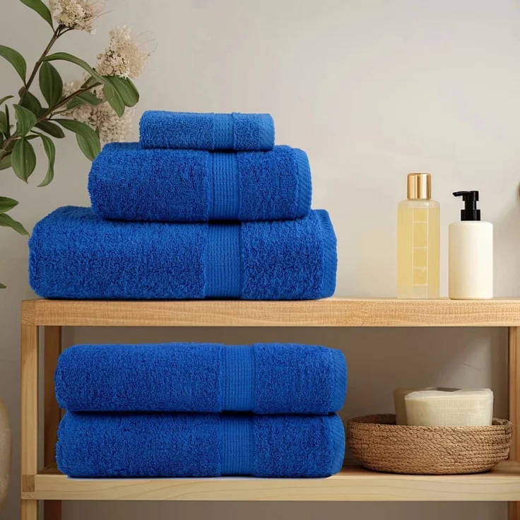 vidaXL Premium Handtücher SOLUND 2 Stk. Blau 50x100 cm 600 g/m² 137185 – Bild 3