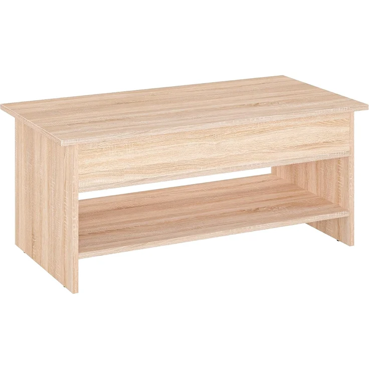 KOMTO Couchtisch Höhenverstellbar Wohnzimmertisch mit Stauraum Aufklappbar Sofatisch (Kaffeetisch Stubentisch, Spanplatte, Coffee Table Tokyo 98,4 x 50,4 x 48 cm) – Bild 8