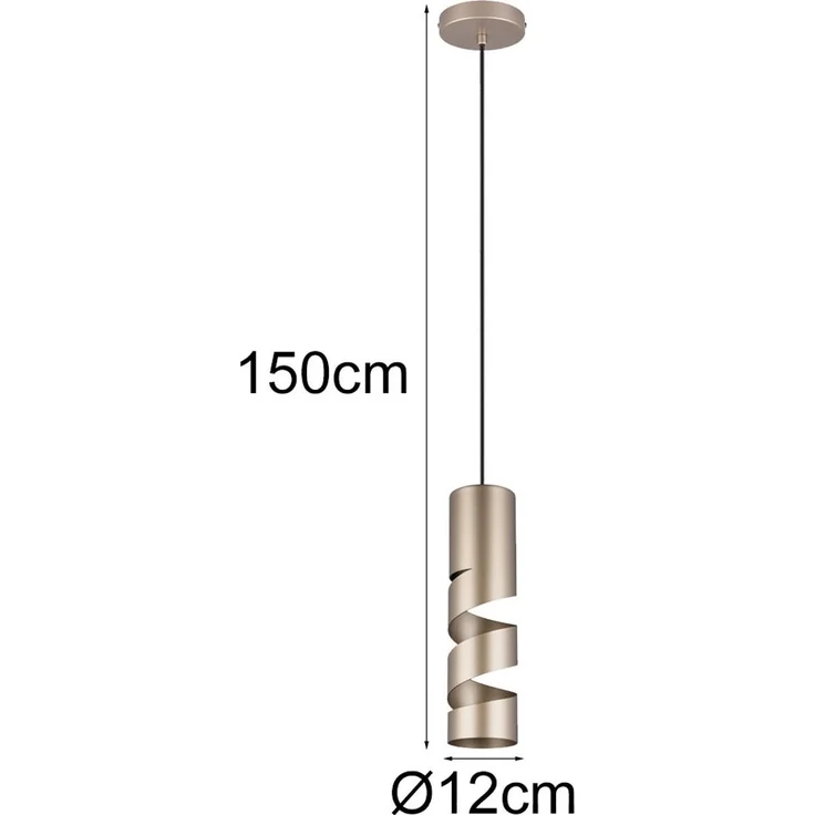 Moderne kleine Pendelleuchte STREAM 1-flammig aus Metall in Coffee, Ø 12cm – Bild 4