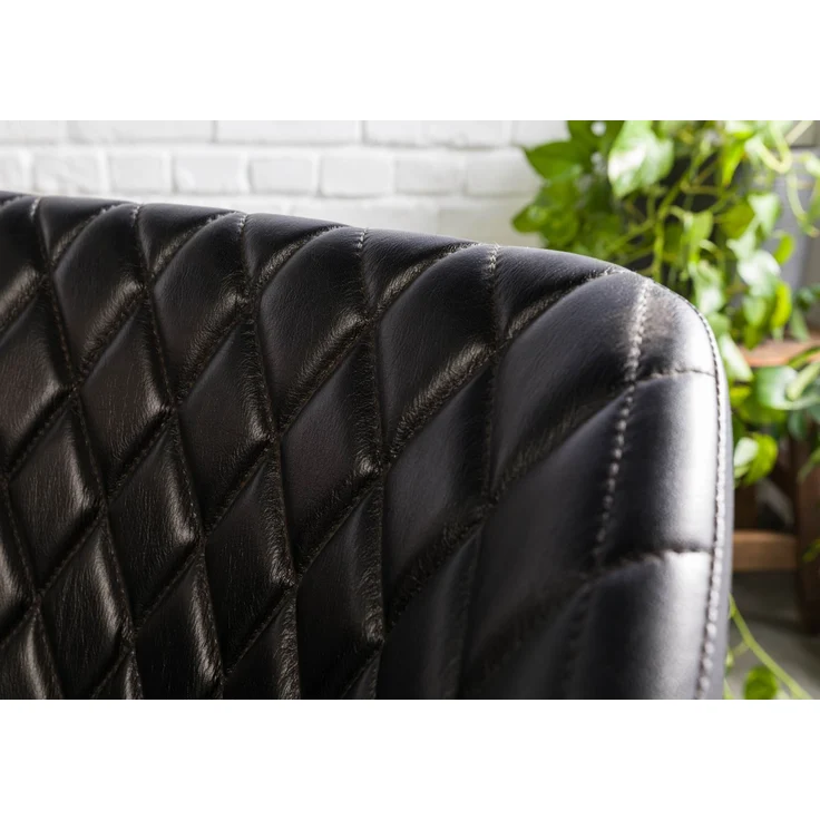 Stuhl Echtleder 55x59x76 schwarz IRON LABEL #17 – Bild 4