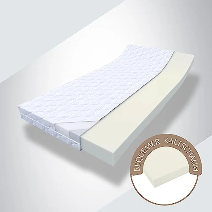 MSS e.K. Kaltschaum-Matratzentopper 80 x 200 cm, 10 cm dicke Matratzenauflage für ergonomischen Schlafkomfort, atmungsaktiver Bezug, waschbar, made in Germany – Bild 2