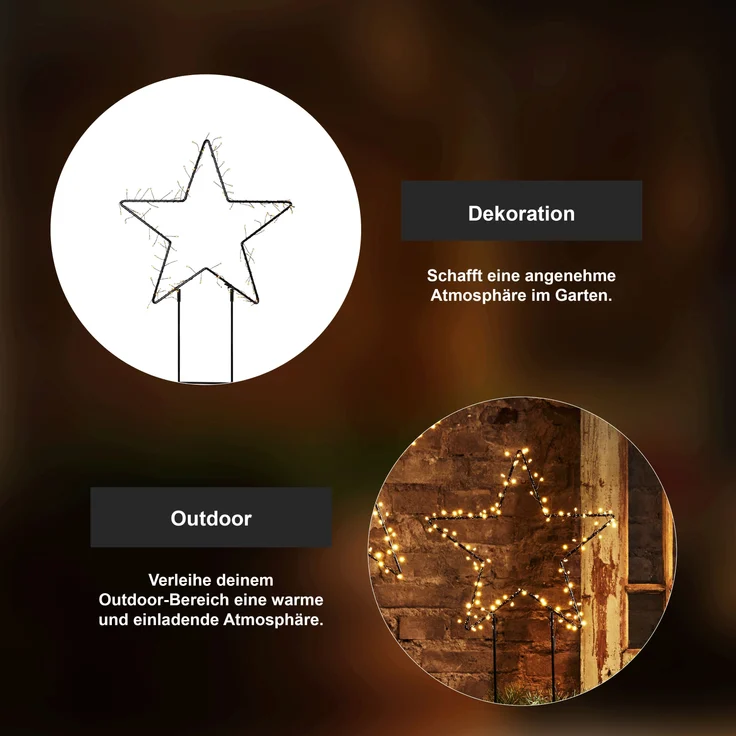 LED Spießleuchte ,Silhouette Barlumi', Stern, warmweiß, outdoor, 80cm – Bild 4