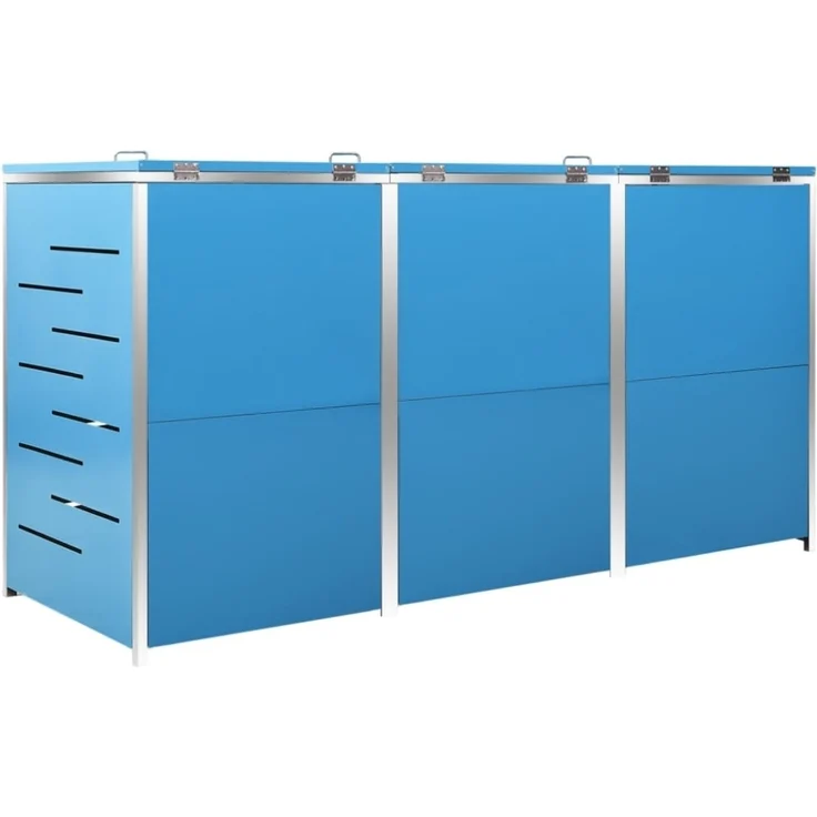 vidaXL Mülltonnenbox für 3 Tonnen 207x77,5x112,5 cm Edelstahl 149568 – Bild 6