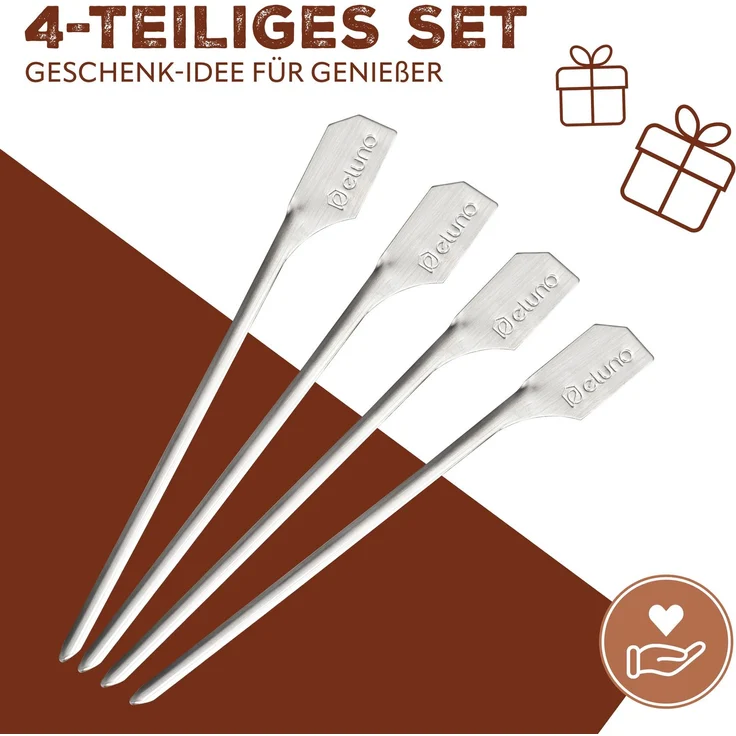 Burger-Spieße 4er Set - 19 cm Länge - geeignet für Burger Sandwiches, Schaschlik und Früchte, aus hochwertigem Edelstahl – Bild 6