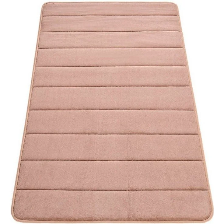 Paco Home Badematte Corby 252, Memory-Schaum Effekt, Höhe 13 mm, rutschhemmend beschichtet, fußbodenheizungsgeeignet, Polyester, rechteckig, Badteppich, Uni Farben, gestreift, Hoch-Tief Effekt – Bild 4