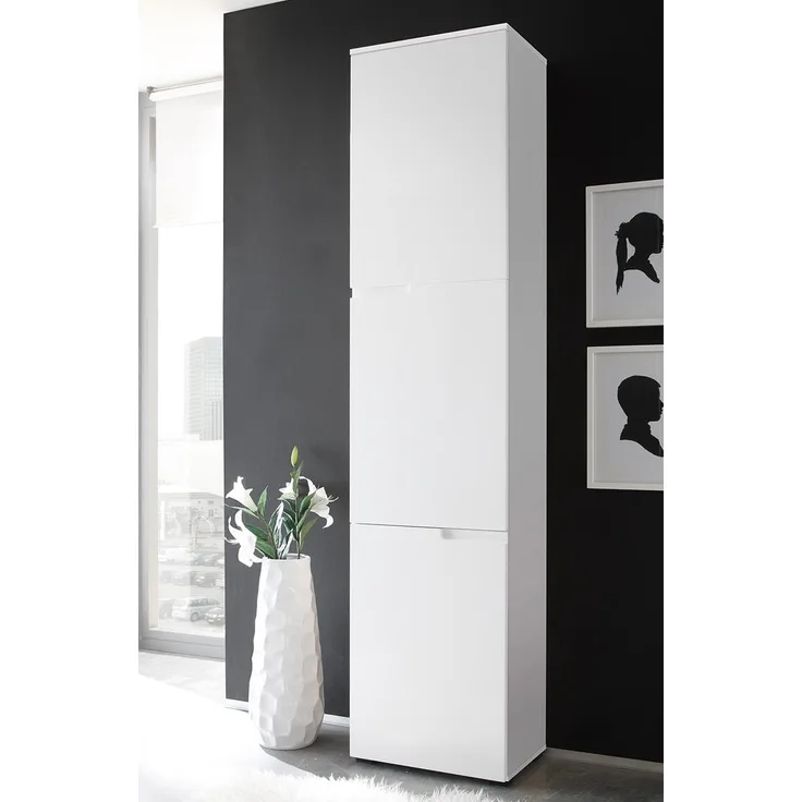 Aktenschrank Suzette in Weiß aus MDF - 50 x 216 x 35 cm (BxHxT)