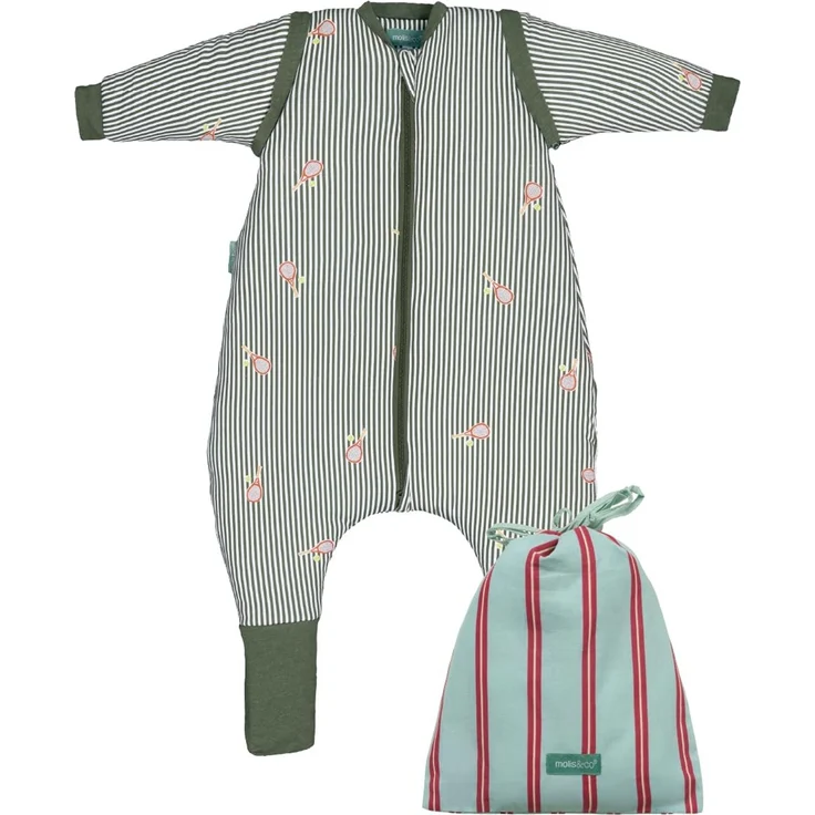 molis&co. Baby-Schlafsack mit Füßen, abnehmbare Ärmel und Socken. 2.5 TOG. Ideal für die Übergangszeit und den Winter. 100% Baumwolle (Oeko-TEX 100). (Tennis, 120 cm (6 Jahre))