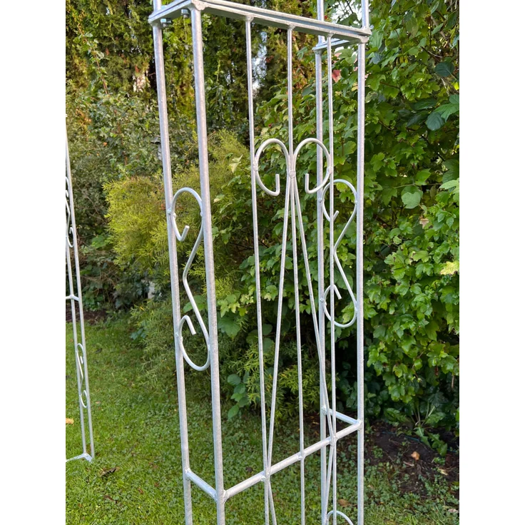 DanDiBo Rosenbogen Metall Verzinkt Massiv 140 cm Torbogen 96522 Wetterfest Rundbogen Volleisen Rankhilfe Gartenbogen Feuerverzinkt – Bild 5