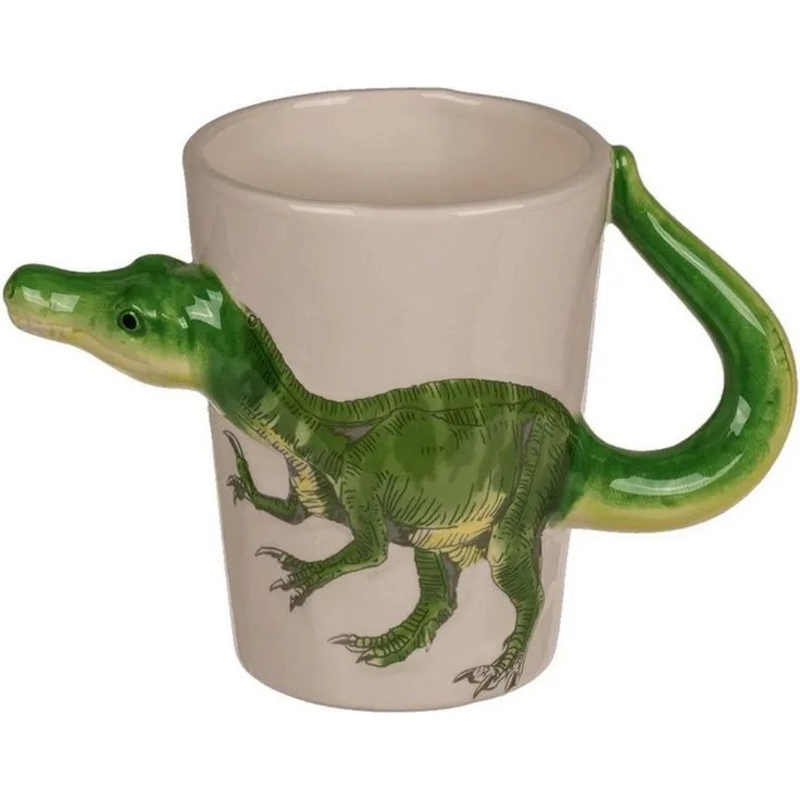 Tasse ca. 250 ml im 3D Dinosaurier Design mit verschiedenen Motiven Kaffeetasse Velociraptor