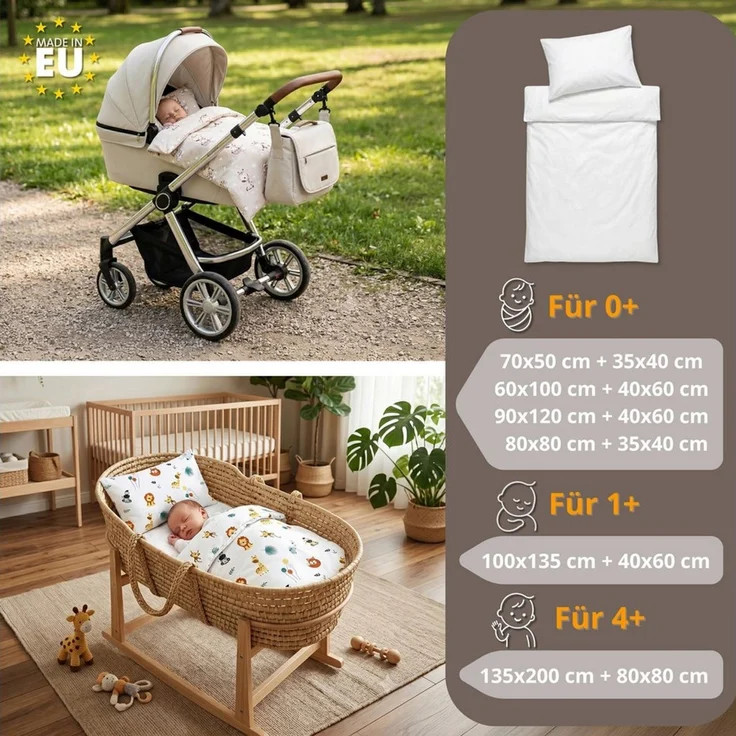 Totsy Baby Babybettwäsche Kinder Bettdecke ohne Bezug – Baby Decke und Kissen Set aus Baumwolle – Bild 4