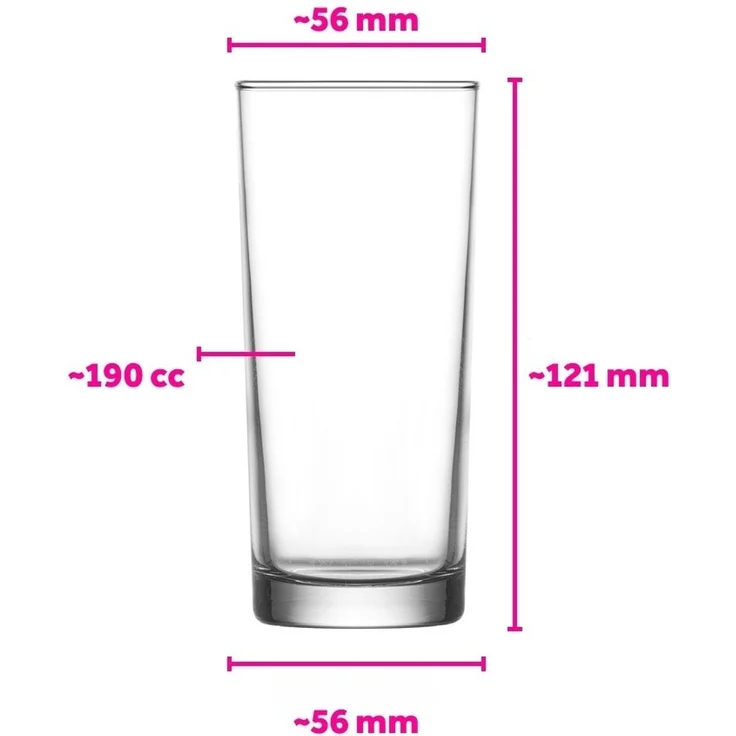 Hermia Concept 'LV-SUM330E' Gläser-Set (6-teilig), Transparent, 5,6 x 5,6 x 12,1 cm, 190 ml – Bild 3