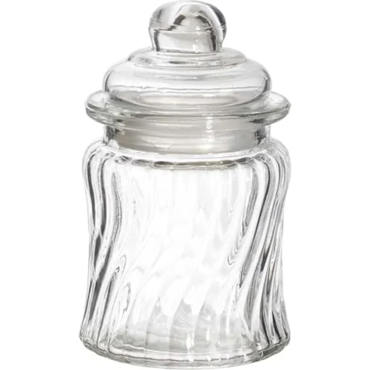 HOME DECO FACTORY, KA0259, Elegant Glass Candy Dish, ideal for Confectionery, Spices or Decorative Objects, with airtight lid for optimal Conservation, D7.5 cm, transparent – Bild 1