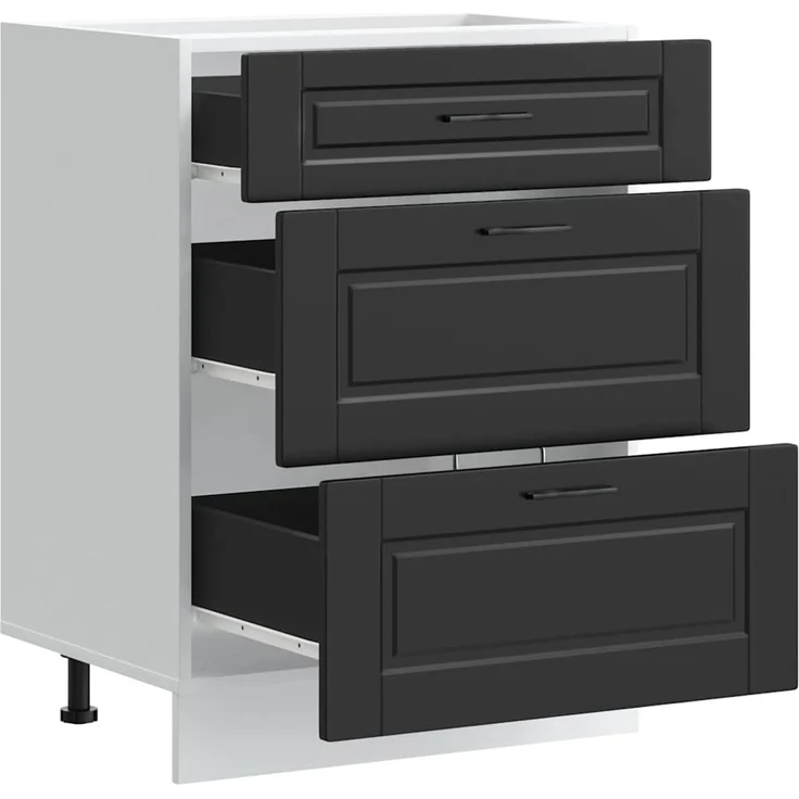 vidaXL Küchenunterschrank „Porto“ Schwarz Holzwerkstoff 854260 – Bild 5