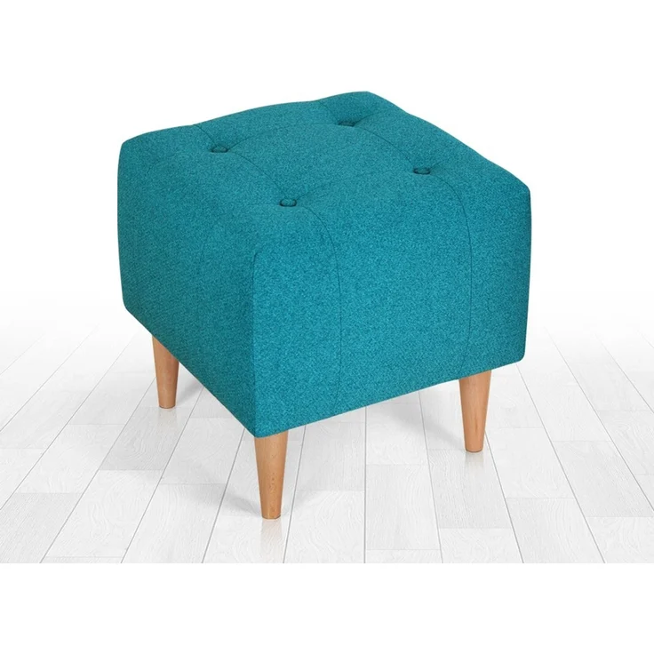 Hanah Home 'Tomp - Green' Pouffe, Türkis, 43 x 43 x 43 cm – Bild 1