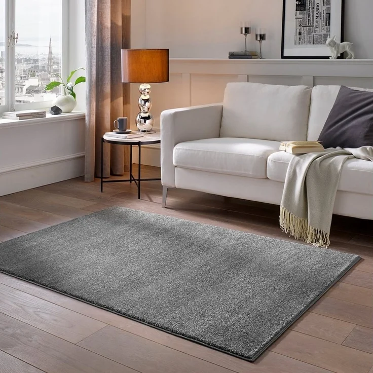 TaCa Home Teppich Hochwertiger Webteppich aus Soft Touch Polypropylen, rund, Höhe: 13 mm, Extra weicher Designer Bodenteppich – Bild 1