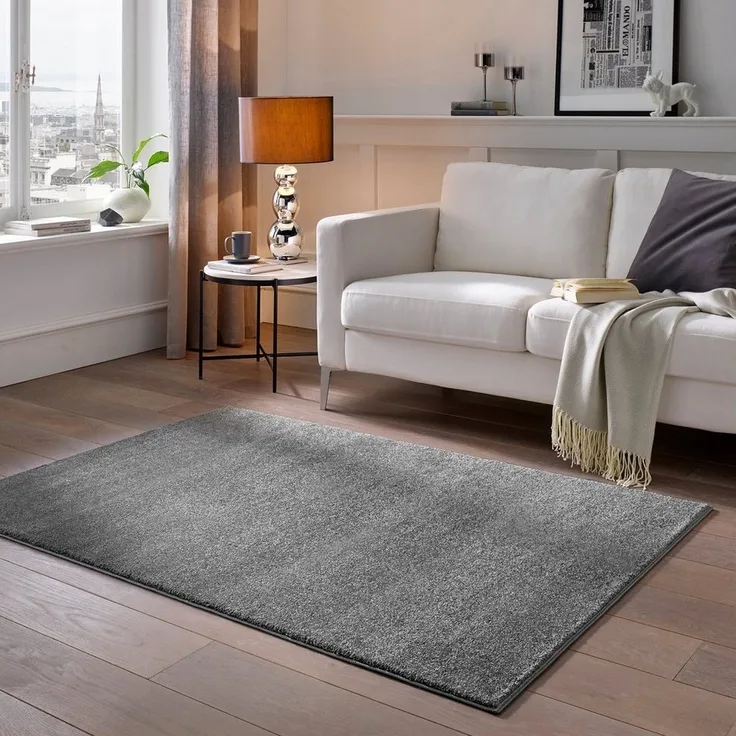 TaCa Home Teppich Hochwertiger Webteppich aus Soft Touch Polypropylen, rund, Höhe: 13 mm, Extra weicher Designer Bodenteppich