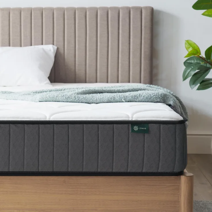 Zinus Konventionelle Matratze aus Memory-Schaum, Weiß, Doppelbett