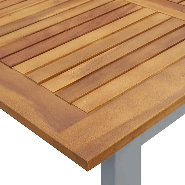 vidaXL Gartentisch Grau 140 x 80 x 75 cm Massivholz Akazie 4010594 – Bild 8