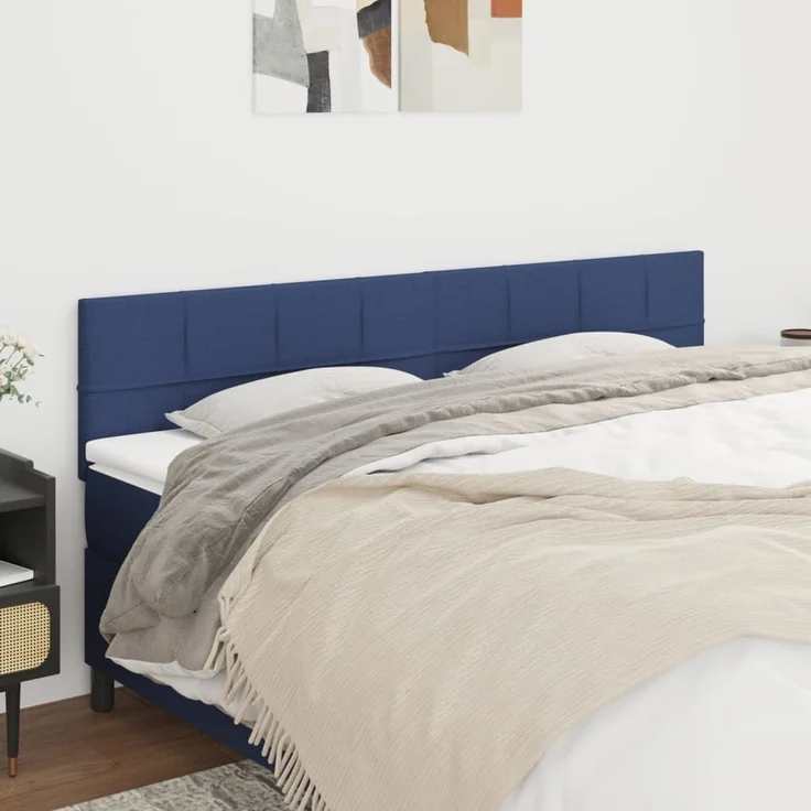 vidaXL Kopfteile 2 Stk. Blau 90 x 5 x 78/88 cm Stoff 346080 – Bild 1