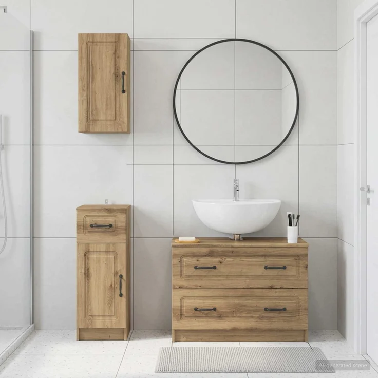 vidaXL 3-teiliges Badezimmer-Schranksystem UTRECHT Artisan-Eiche 3417818 – Bild 1