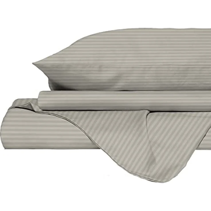 Italian Bed Linen CP-ST-2P Satin Stripes Bettbezug, Doppelte, Turteltaube, Polyester – Bild 7