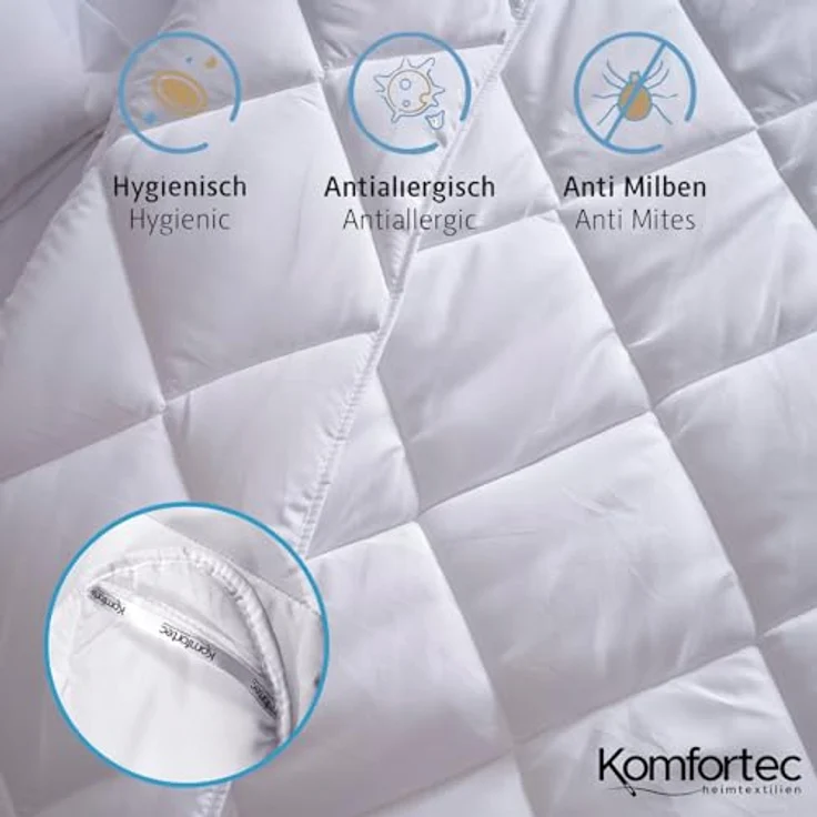 Komfortec Kunstfaserbettdecke,Bettdecken für Sommer und Winter, Ganzjahresdecke, Füllung: Polyester, Bezug: Mikrofaser, 135x200 cm, 155x220 cm und weiteren Größen, allergiker geeignet – Bild 4