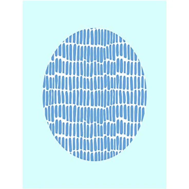 Komar Wandbild Shelly Patterns Blue, Kunstdruck auf Premium-Poster Fotopapier, seidenmatte Oberfläche, 40 x 50 cm, ohne Rahmen