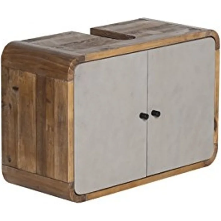 Waschbeckenunterschrank massivum Dingle 67x45x30 cm recycelte Pinie grau Betonoptik Badmöbel hängend Gäste-WC schmal modern