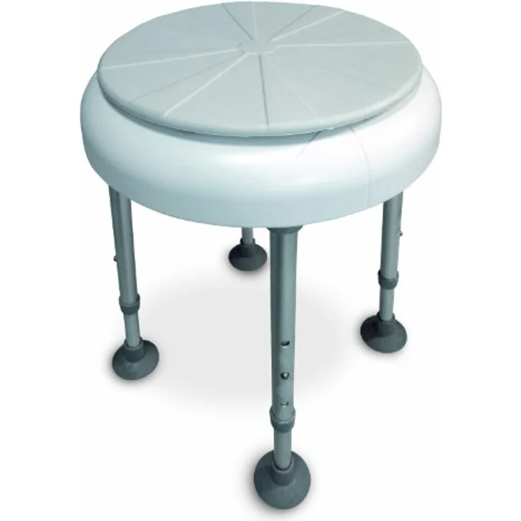 Drive Medical Duschhocker Delphi, drehbare Sitzfläche, max. 140 kg, Höhe verstellbar 45-55 cm, weiß – Bild 2