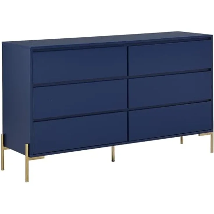 Vente-unique - KORASA Kommode Holz, Platte Blau - B 40 cm x H 82,5 cm x L 140 cm
