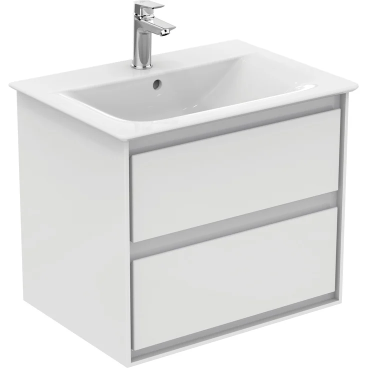 Ideal Standard Waschtischunterschrank Connect Air, 600 mm x 517 mm, 2 Auszüge, Wandhängend, Weiß