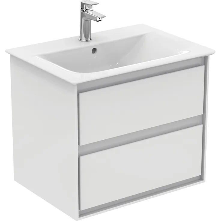 Ideal Standard Waschtischunterschrank Connect Air, 600 mm x 517 mm, 2 Auszüge, Wandhängend, Weiß
