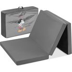 Hauck Disney Reisebettmatratze Sleeper, 120x60 cm, 5 cm dick, Faltmatratze für Baby und Kinder Bett, Kompakt Klappbar, inklusive Tragetasche, Mickey Mouse Grau