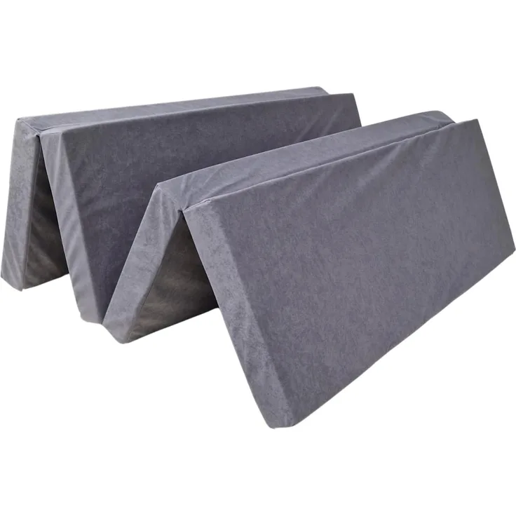 Natalia Spzoo - breite Faltmatratze 180 x 120 x 8 cm für einen erholsamen Schlaf wie auf Wolken – Klappmatratze mit abnehmbarem Bezug – 3-teilige klappbare Schlafmatte (1000 Hellbraun) (1008 Grau)